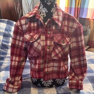 Bagatelle Plaid  Button-Up Jacket. Unworn.